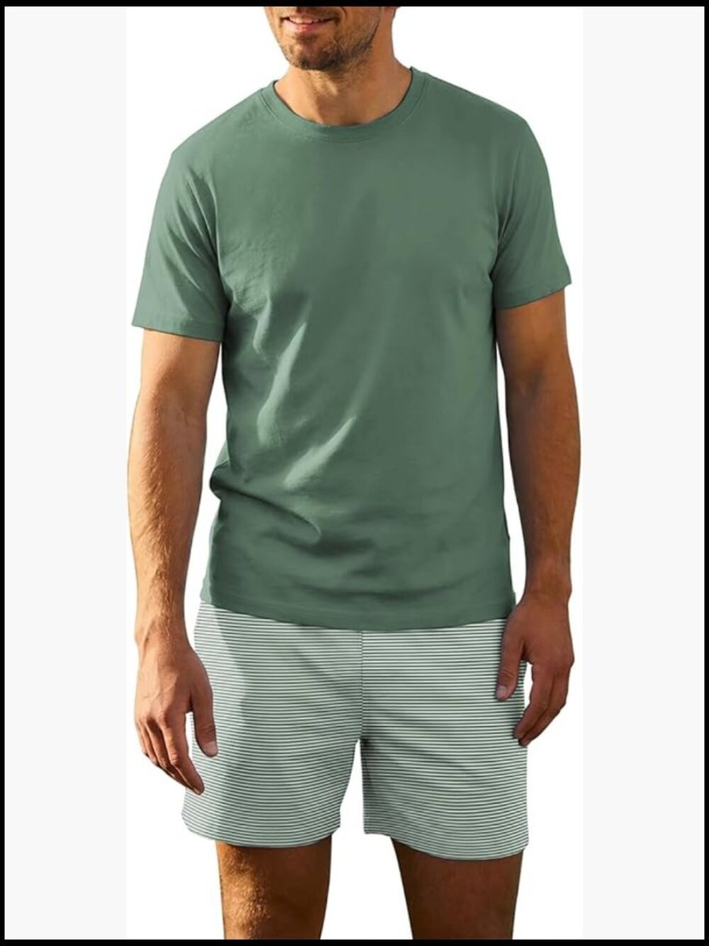 Cotton Short Sleeve Pajama Set with Pockets, 2-Piece Loungewear